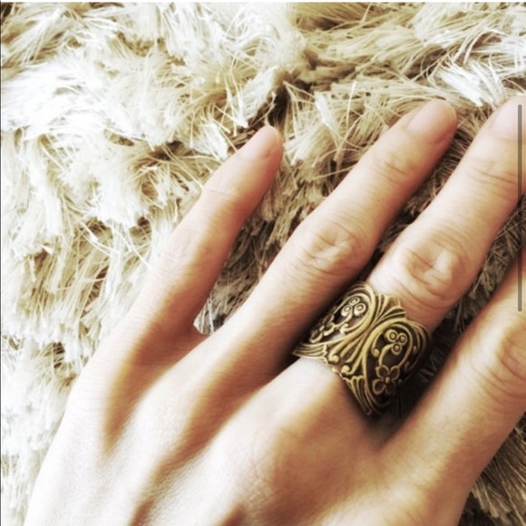 Genuine antique brass ring art nouveau - Picture 3 of 5